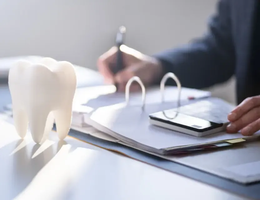 Reviewing year-end dental insurance benefits at a Cedar Park dental office